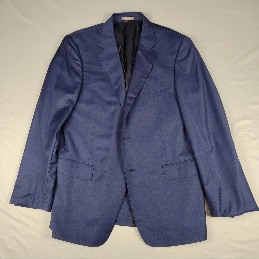 Daniel Cremieux Signature Loro Piana Super 170s Wool Silk 40R Blazer Italy Blue